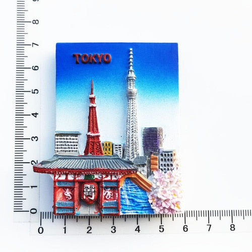 Japan Fridge Magnets Mount Fuji Tokyo Kyoto Tourist Souvenir Craft Gifts Resin Magnetic Refrigerator Sticker Home Decoration