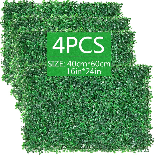 10/20pcs Artificial Plants Grass Wall Backdrop Flowers wedding Boxwood Hedge Panels for Indoor/Outdoor Garden Wall Decor 25x25cm