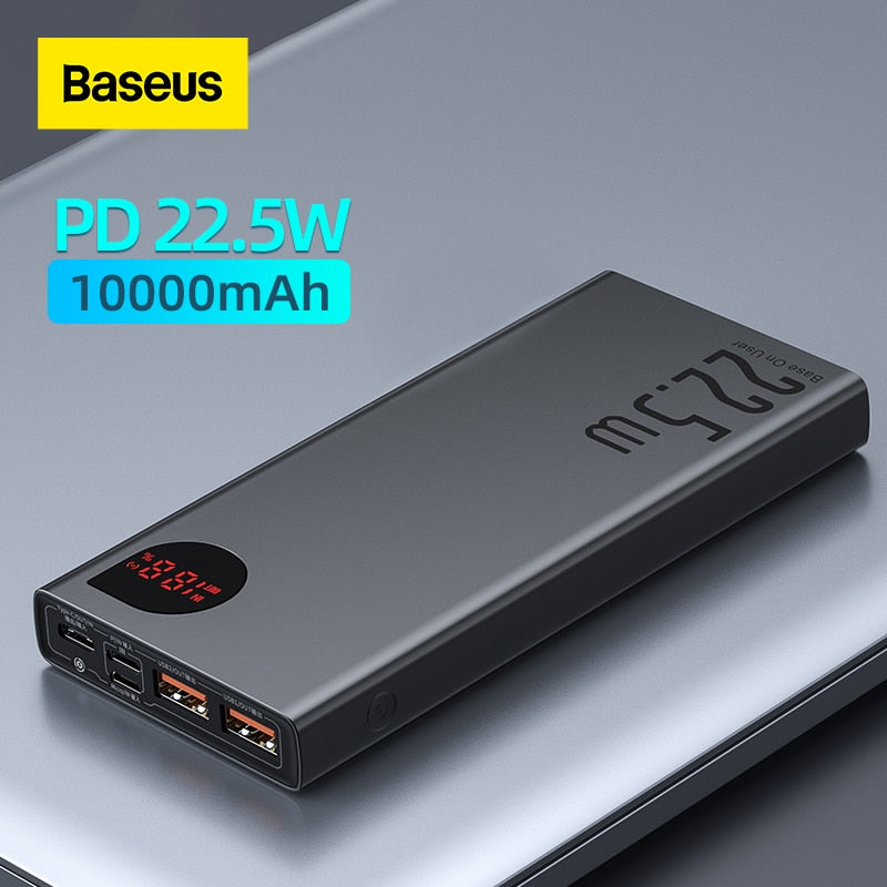 Baseus Power Bank 10000mAh with 20W PD Fast Charging Powerbank Portable Battery Charger PoverBank For iPhone 12Pro Xiaomi Huawei