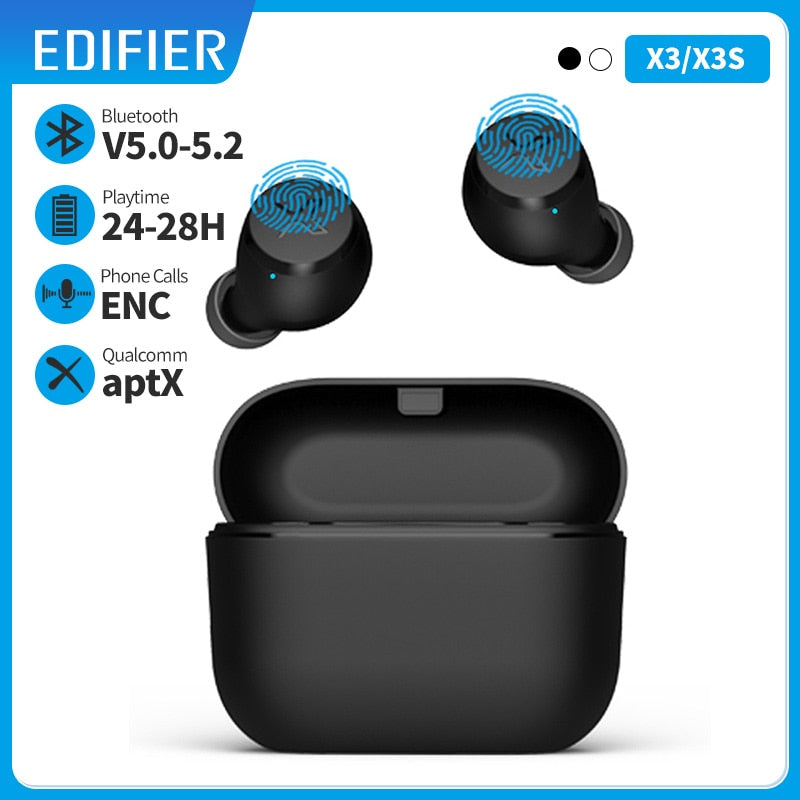 EDIFIER X3 X3S TWS Wireless Bluetooth Earphone bluetooth 5.2 voice assistant touch control voice assistant up to 28hrs playback