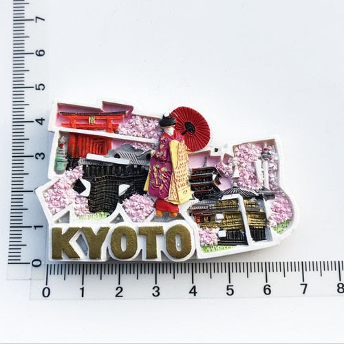 Japan Fridge Magnets Mount Fuji Tokyo Kyoto Tourist Souvenir Craft Gifts Resin Magnetic Refrigerator Sticker Home Decoration