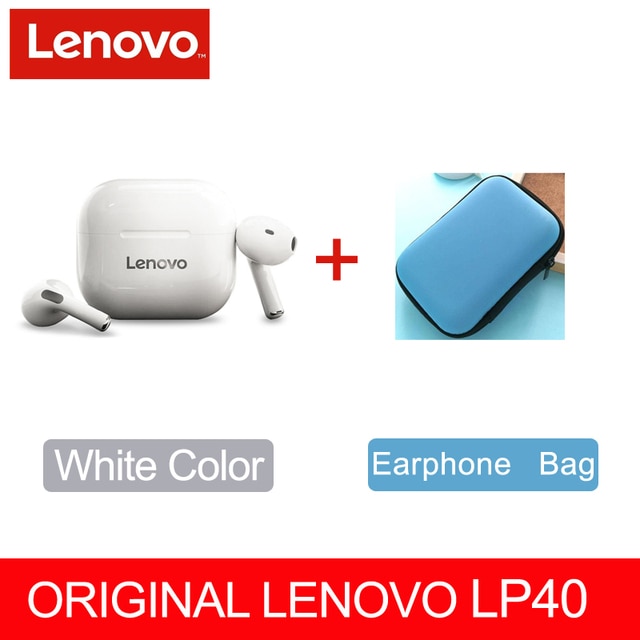 NEW Original Lenovo LP40 TWS Wireless Earphone Bluetooth 5.0 Dual Stereo Noise Reduction Bass Touch Control Long Standby 230mAH