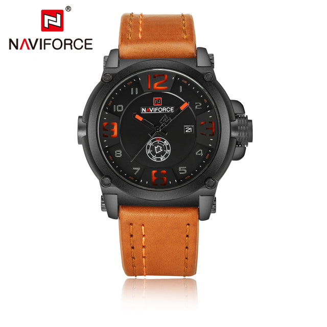 Relogio Masculino NAVIFORCE Brand Sports Men&#39;s Watch Leather Strap Date Fashion Watches Men Waterproof Wristwatches Clock Saat