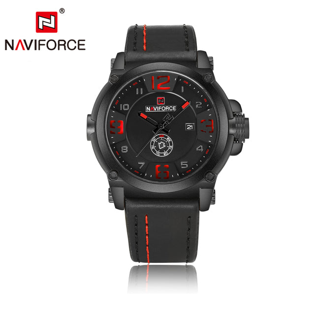 Relogio Masculino NAVIFORCE Brand Sports Men&#39;s Watch Leather Strap Date Fashion Watches Men Waterproof Wristwatches Clock Saat