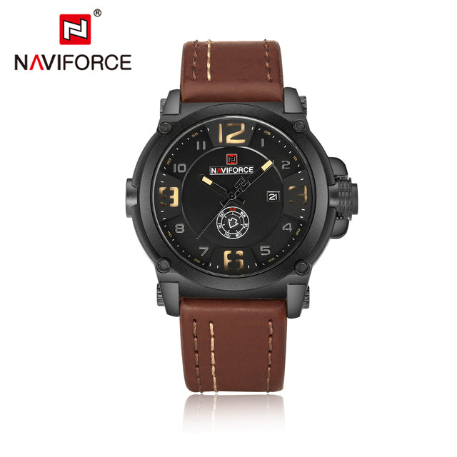 Relogio Masculino NAVIFORCE Brand Sports Men&#39;s Watch Leather Strap Date Fashion Watches Men Waterproof Wristwatches Clock Saat