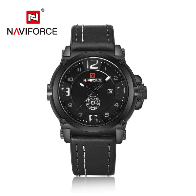 Relogio Masculino NAVIFORCE Brand Sports Men&#39;s Watch Leather Strap Date Fashion Watches Men Waterproof Wristwatches Clock Saat