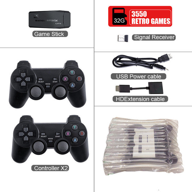 Video Game Console 2.4G Double Wireless Controller Game Stick 4K 10000 Games 64 32GB Retro Games for PS1/GBA Boy Christmas Gift