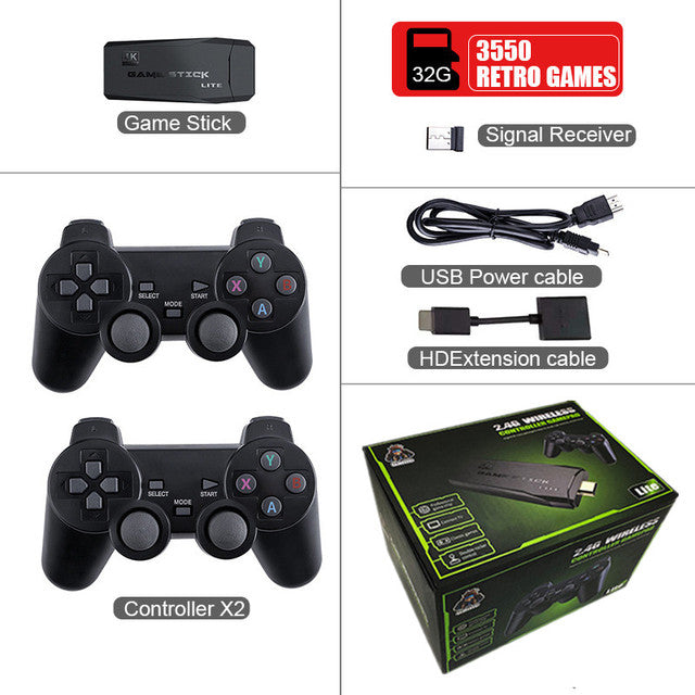 Video Game Console 2.4G Double Wireless Controller Game Stick 4K 10000 Games 64 32GB Retro Games for PS1/GBA Boy Christmas Gift